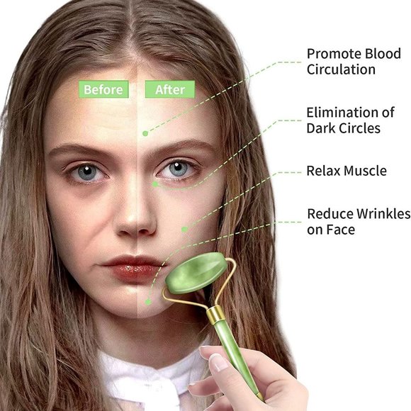 (3 pcs) Jade Roller, Gua Sha Massage Set, Beauty Gifts Sets for Women - Picture 6 of 8